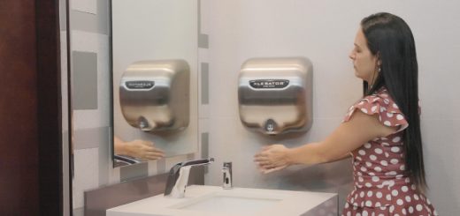 Women hand drying